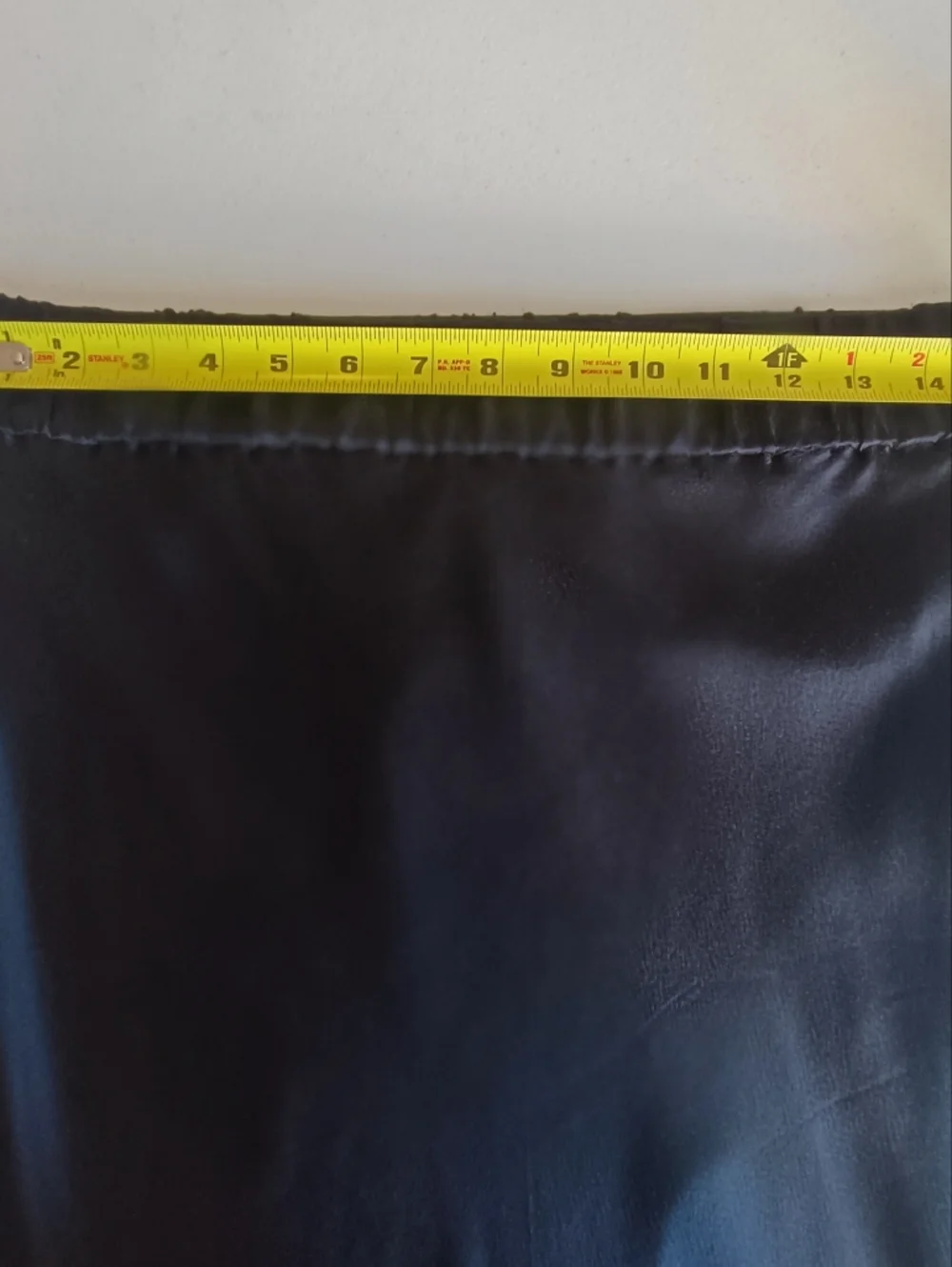 H&M Silk Line Black 100% Silk Midi Slip Skirt Elastic Waist Size 8 - Picture 8 of 13